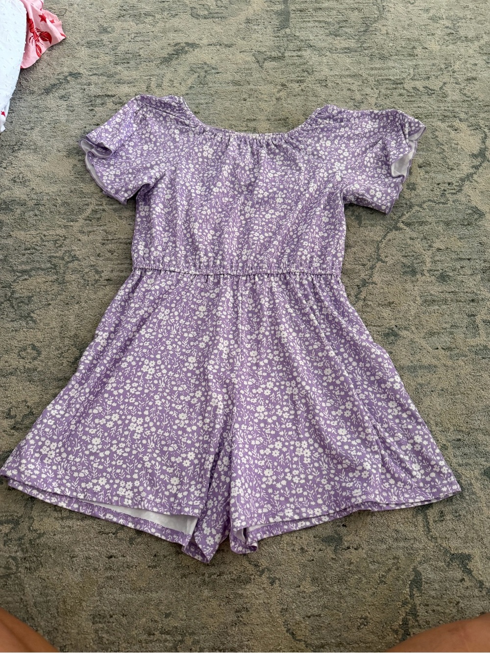 Kids Floral Lavender Romper - Soft Short Sleeve Bottoms